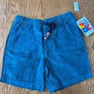 Newport Blue Teal Corduroy Elastic Waist Shorts NWT Large 100% Cotton